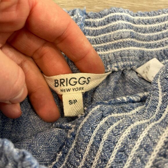 Briggs New York Linen Women’s Blue Summer Shorts S Crochet trim - Picture 6 of 7